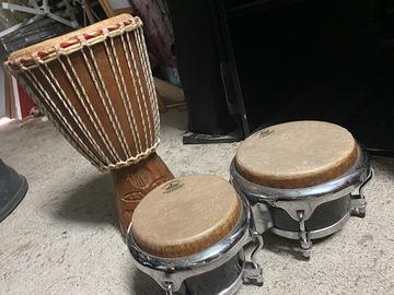 Strumenti percussioni djambe Bongo fiberskin remo