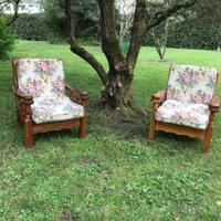 2 poltrone country in legno massello