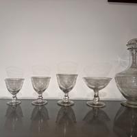 Servizio cristallo inciso 62 pezzi con 4 caraffe