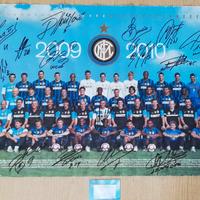 Poster Inter 2009/10 autografi Mourinho +giocatori