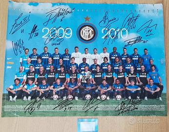 Poster Inter 2009/10 autografi Mourinho +giocatori
