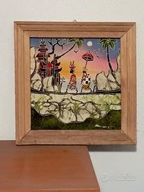 Quadretti + orologio da parete + portacandel etnic