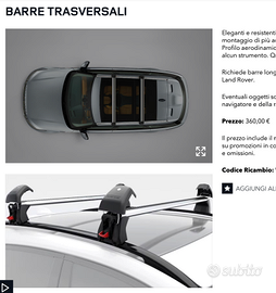 BARRE TRASVERSALI RANGE ROVER VELAR
