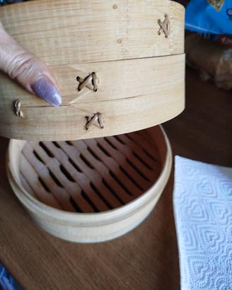 Vaporiera in bamboo