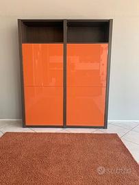 MOBILE LIBRERIA IN ROVERE GRIGIO CON ANTE LACCATE