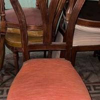 Sedie/Poltrone antiche in legno e velluto