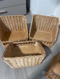 cestini in rattan naturale 