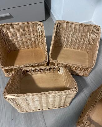 cestini in rattan naturale 