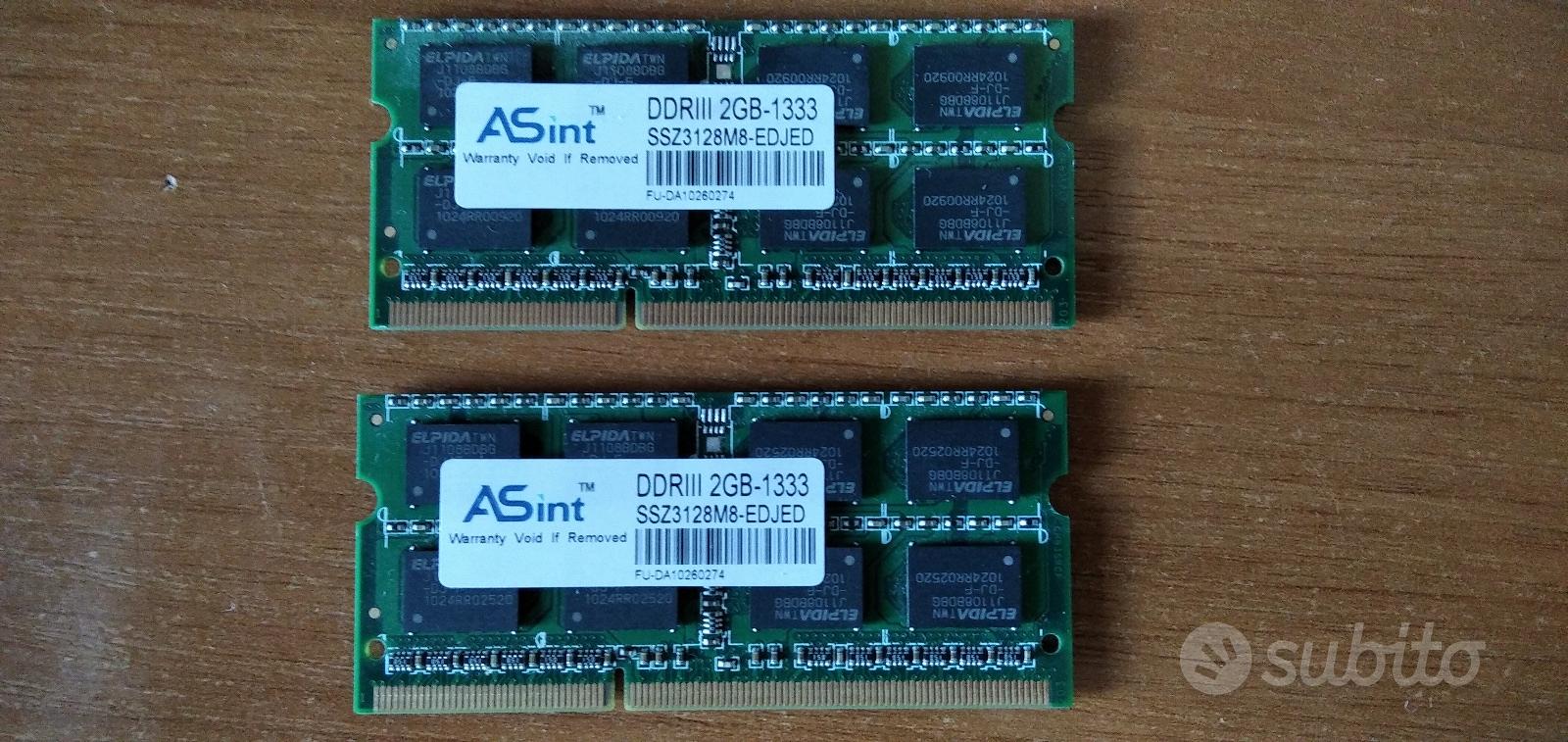 RAM ASint 2GB DDRIII DDR3 SSZ3128M8-EDJED AsusX52J - Informatica In ...