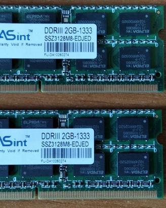 RAM ASint 2GB DDRIII DDR3 SSZ3128M8-EDJED AsusX52J