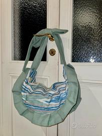 Handmade halfmoon bag upcycled