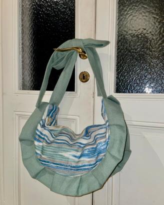 Handmade halfmoon bag upcycled