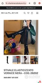 Stivali lusso Sharlene neri laccati tacco 12