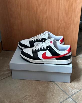 nike dunk panda swoosh rosso