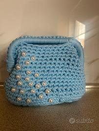 Borsa Clutch a Uncinetto con Perle – Fatta a Mano