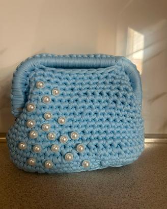 Borsa Clutch a Uncinetto con Perle – Fatta a Mano