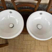 Coppia lavabi Flaminia in ceramica