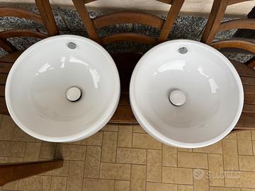Coppia lavabi Flaminia in ceramica