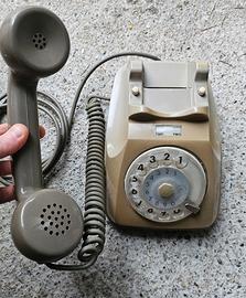 telefono a disco vintage grigio 