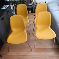4 sedie impilabili gialle skalsta Ikea 