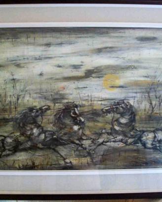 PIERO GARINO (1922-2009) CAVALLI - PITTURA AD OLIO
