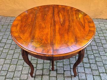 Tavolo tondo antico allungabile 4 mt in noce