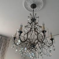 Lampadario antico in cristallo