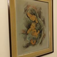 Quadro Madonna con Bambino incorniciato 90x70