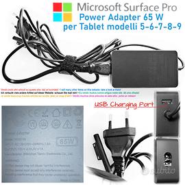 Alimentatore x Microsoft Surface Pro 5-6-7-8-9 65W
