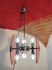 lampadario in vetro a 6 luci 