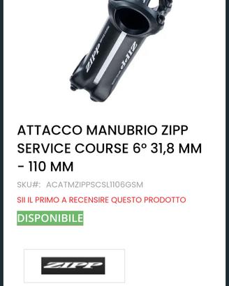 attacco manubrio zipp 31 8mm