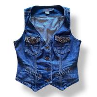 Gilet Liu Jo in jeans con borchie