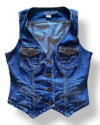 Gilet Liu Jo in jeans con borchie