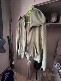 Rick Owens zip Hoodie VERDE tg M