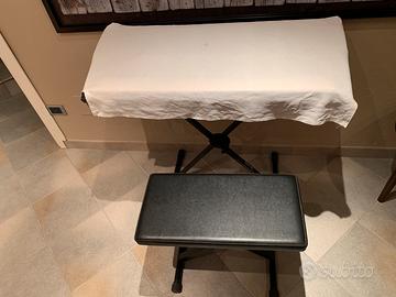 pianola/tastiera yamaha con cavalletto e sgabello