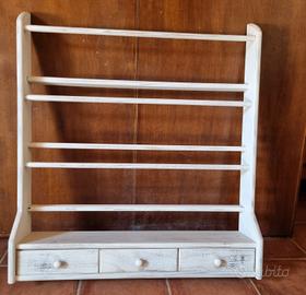 Piattaia Angelica  in legno Shabby Chic.