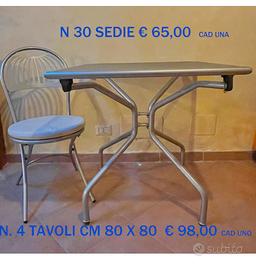N 30 sedie e 4 tavoli peghevoli. EMU