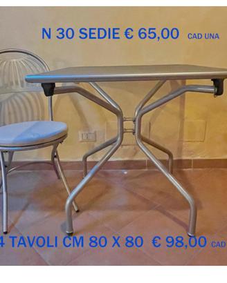 N 30 sedie e 4 tavoli peghevoli. EMU