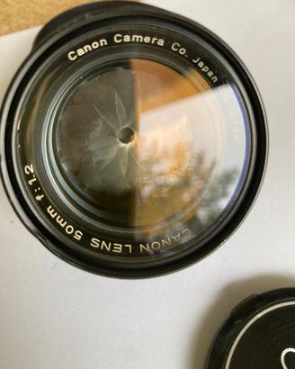 Obiettivo Canon a telemetro 50mm 1:1.2