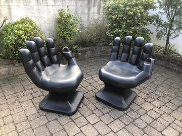 Sedie a forma di mano originali RMIC - colore nero