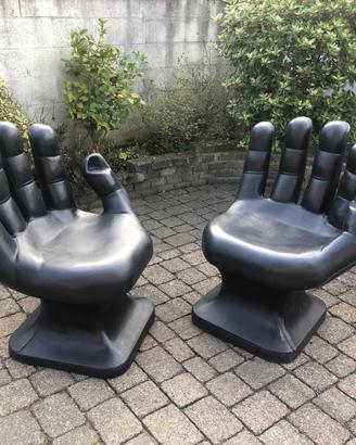 Sedie a forma di mano originali RMIC - colore nero