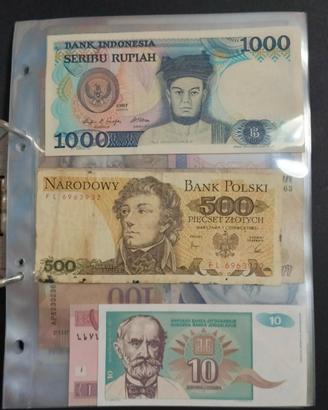 Enorme album banconote mondo miste molte FDS - 60 