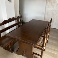 Tavolo cassapanca sedie rustico legno massello