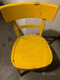 Sedia vintage legno gialla - Stile industrial