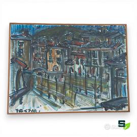 QUADRO PAESAGGIO URBANO - firmato TESTORI