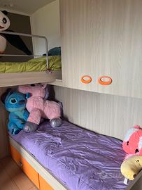 Cameretta con soppalco due letti