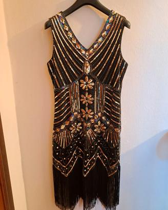 Vestito anni 20 colore nero Taglia L