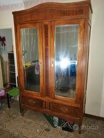 armadio in legno color noce antico 100 anni circa 