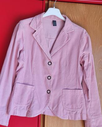 giacca sportiva donna,velluto a costine rosa pink