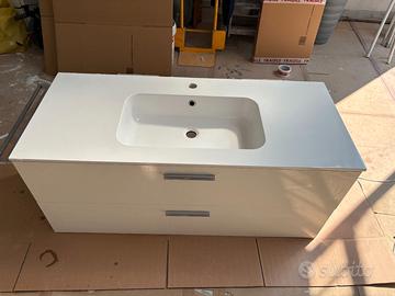 Mobile lavabo sospeso due cassetti 120X45